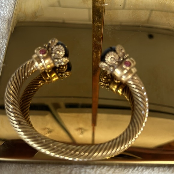 18k gold plated stainless steel twisted cable bracelet   New - Picture 2 of 5